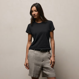 Brushed Elevated Jersey Short Sleeve Tee in Black | James Perse Los Angeles