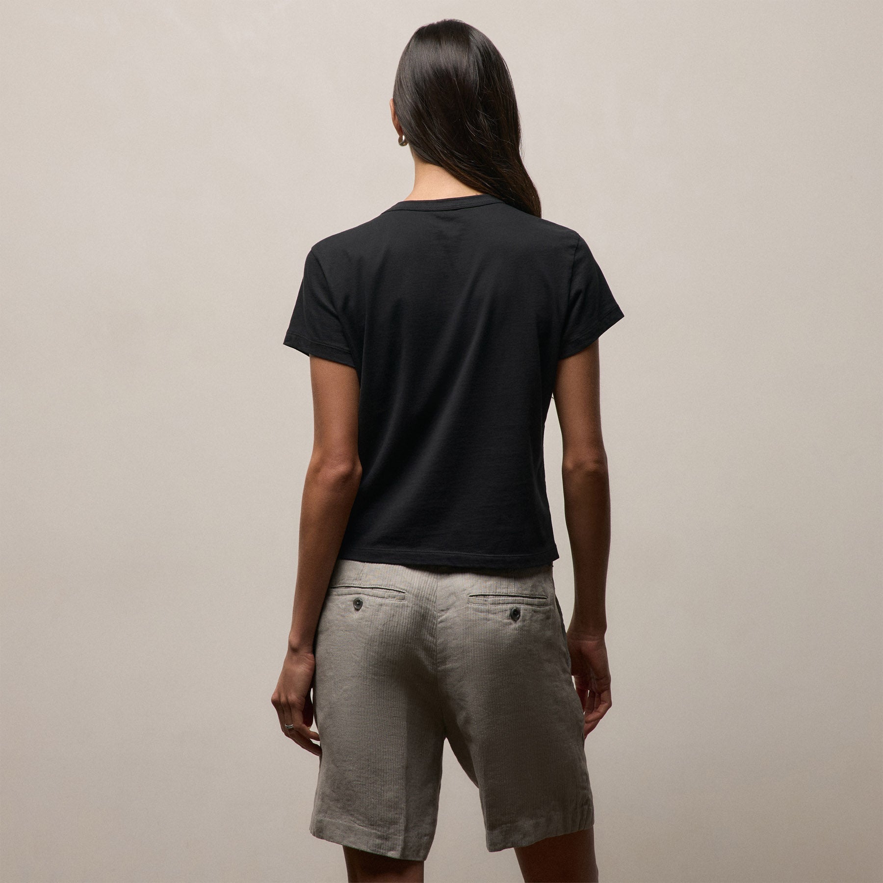 Brushed Elevated Jersey Short Sleeve Tee in Black | James Perse Los Angeles