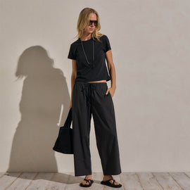 Brushed Elevated Jersey Short Sleeve Tee in Black | James Perse Los Angeles