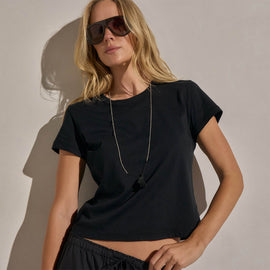 Brushed Elevated Jersey Short Sleeve Tee in Black | James Perse Los Angeles