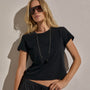 Brushed Elevated Jersey Short Sleeve Tee in Black | James Perse Los Angeles