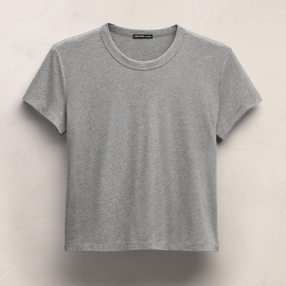 Brushed Elevated Jersey Short Sleeve Tee in Heather Grey | James Perse Los Angeles