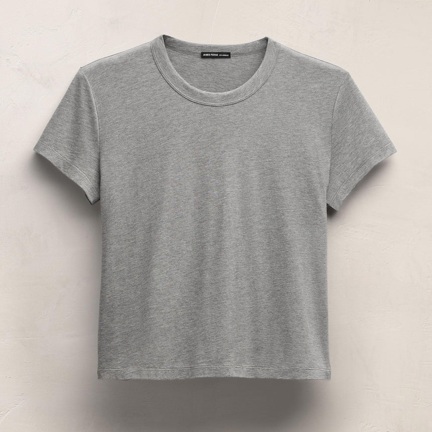 Brushed Elevated Jersey Short Sleeve Tee in Heather Grey | James Perse Los Angeles