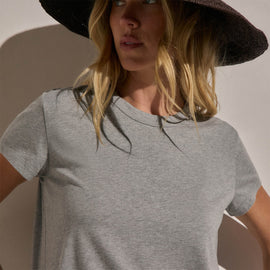 Brushed Elevated Jersey Short Sleeve Tee in Heather Grey | James Perse Los Angeles