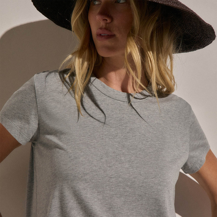 Brushed Elevated Jersey Short Sleeve Tee in Heather Grey | James Perse Los Angeles