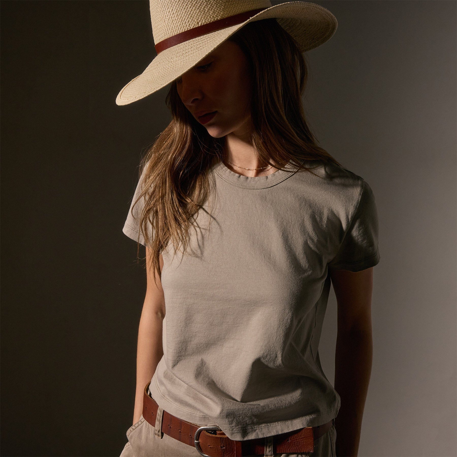 Brushed Elevated Jersey Short Sleeve Tee in Overcast | James Perse Los Angeles