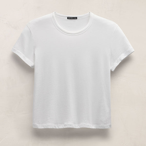 Brushed Elevated Jersey Short Sleeve Tee in White | James Perse Los Angeles