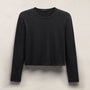 Brushed Elevated Jersey Long Sleeve Tee in Black | James Perse Los Angeles