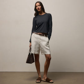 Brushed Elevated Jersey Short Sleeve Tee in Black | James Perse Los Angeles