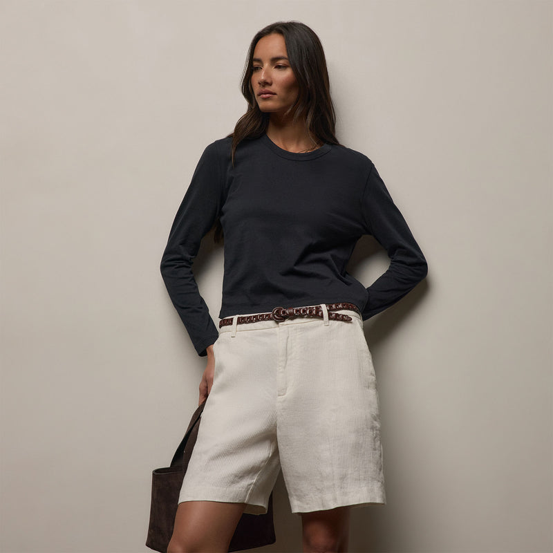 Brushed Elevated Jersey Short Sleeve Tee in Black | James Perse Los Angeles