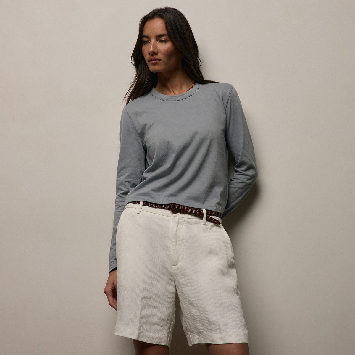 Brushed Elevated Jersey Long Sleeve Tee - Ore