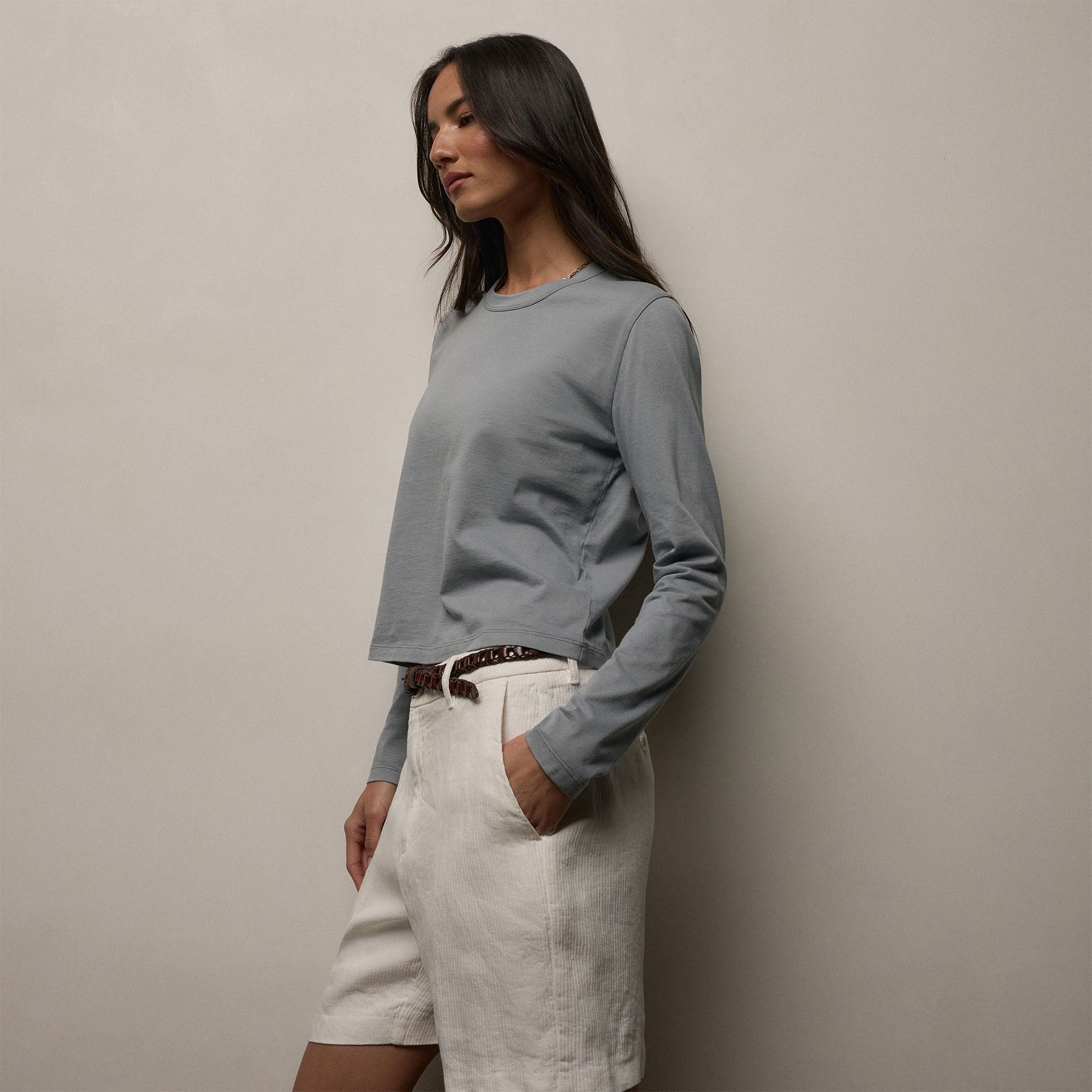 Brushed Elevated Jersey Long Sleeve Tee - Ore