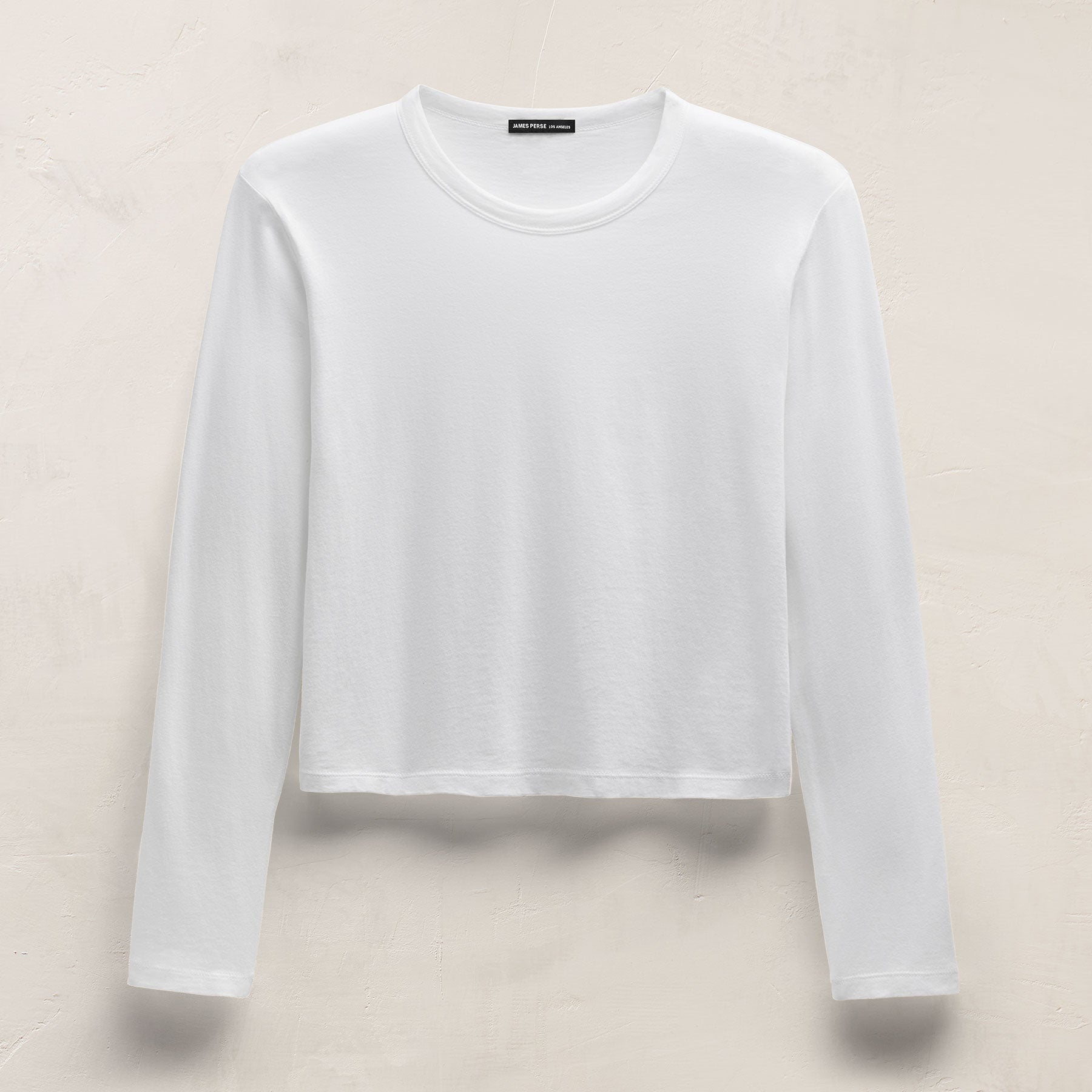 Brushed Elevated Jersey Long Sleeve Tee in White | James Perse Los Angeles