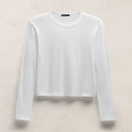 Brushed Elevated Jersey Long Sleeve Tee in White | James Perse Los Angeles