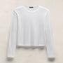 Brushed Elevated Jersey Long Sleeve Tee in White | James Perse Los Angeles