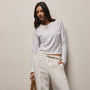 Brushed Elevated Jersey Long Sleeve Tee in White | James Perse Los Angeles