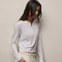 Brushed Elevated Jersey Long Sleeve Tee in White | James Perse Los Angeles