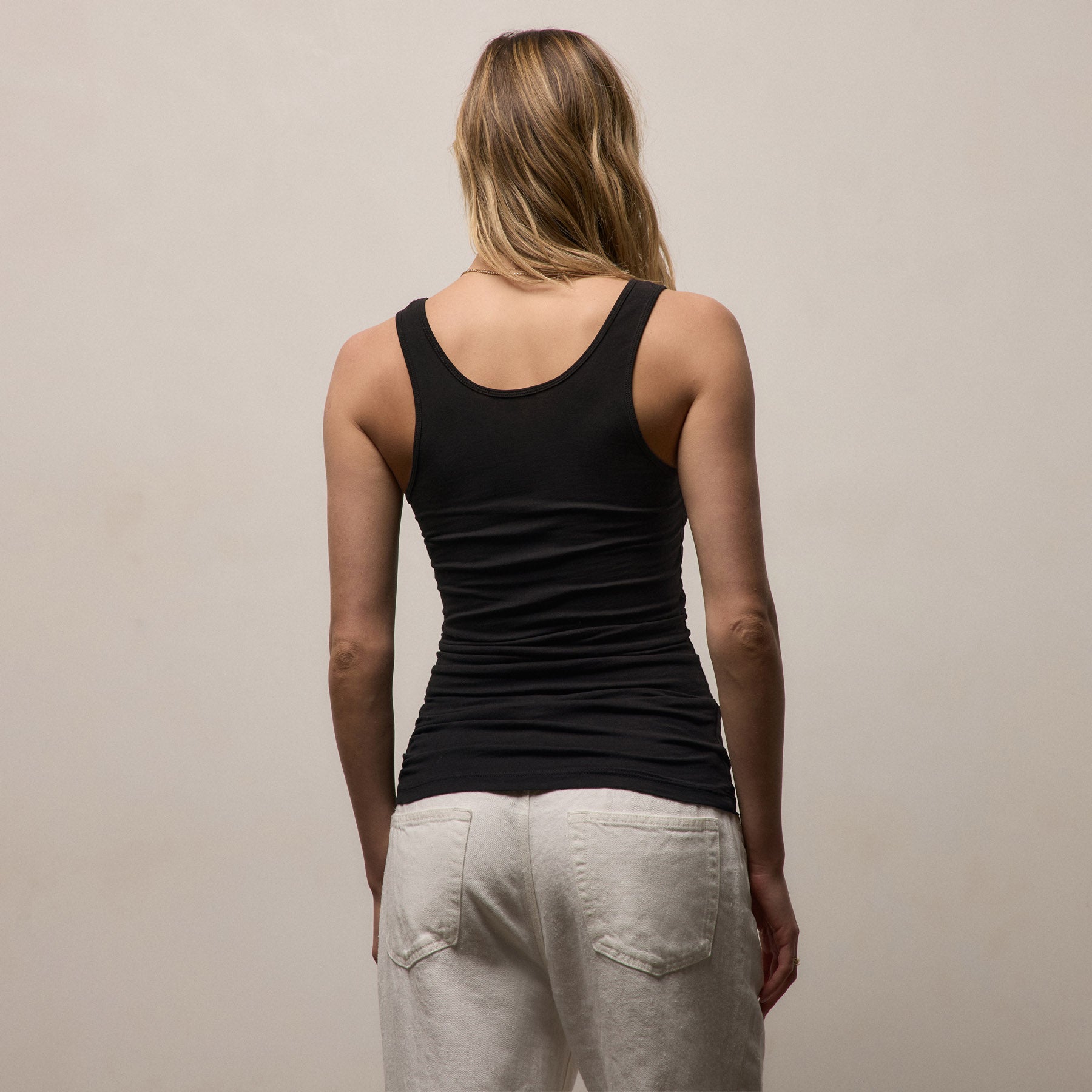 Long Jersey Tank in Black | James Perse Los Angeles