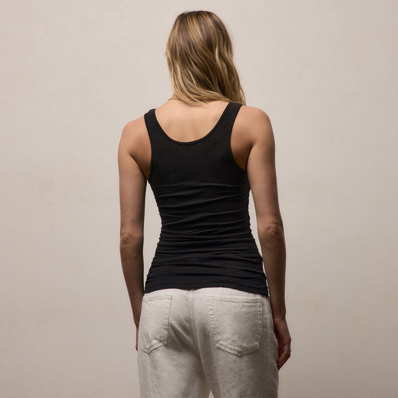 Long Jersey Tank in Black | James Perse Los Angeles