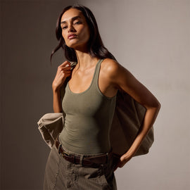 Long Jersey Tank in Trooper Pigment | James Perse Los Angeles