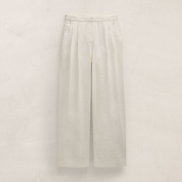 Linen Cotton Pleated Trouser in Off White | James Perse Los Angeles