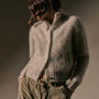 Fuzzy Csh Shrnkn Bttn Cardigan in Pearl | James Perse Los Angeles