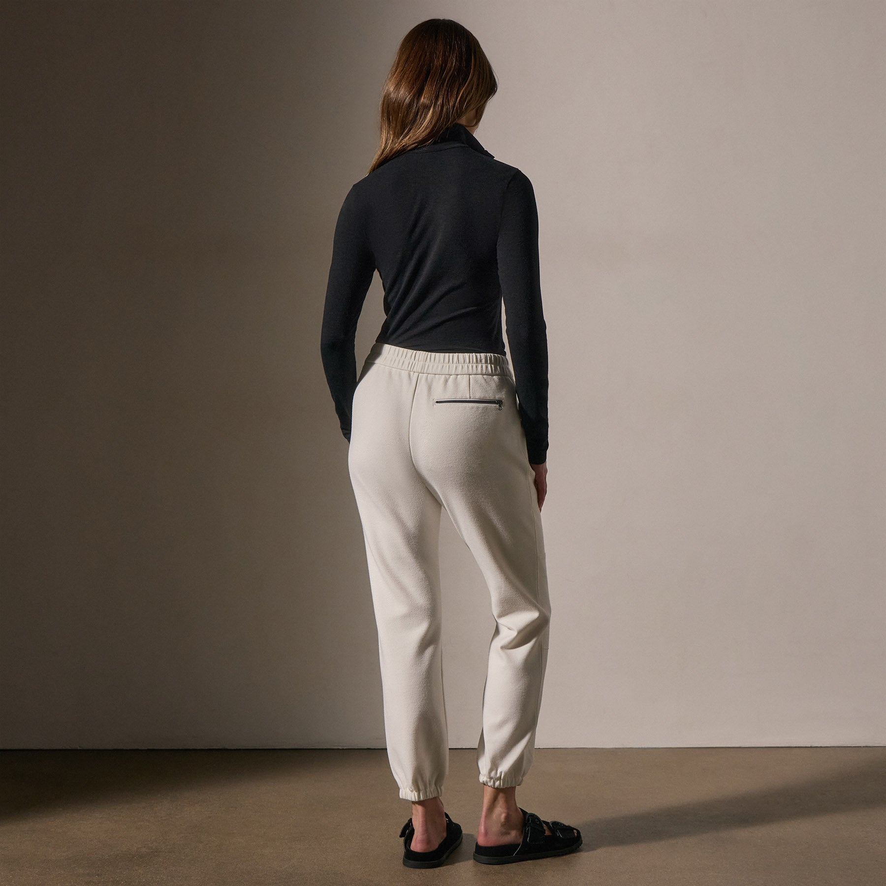 Cropped Long Sleeve Half Zip - Black | James Perse Los Angeles
