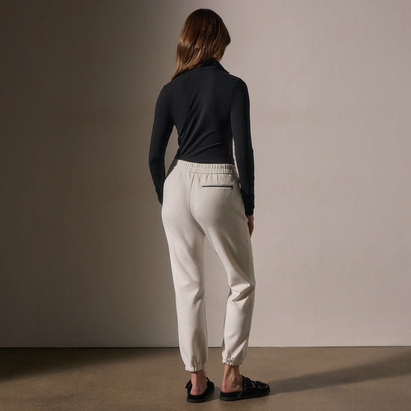Matte Scuba Track Pant in Ivory | James Perse Los Angeles