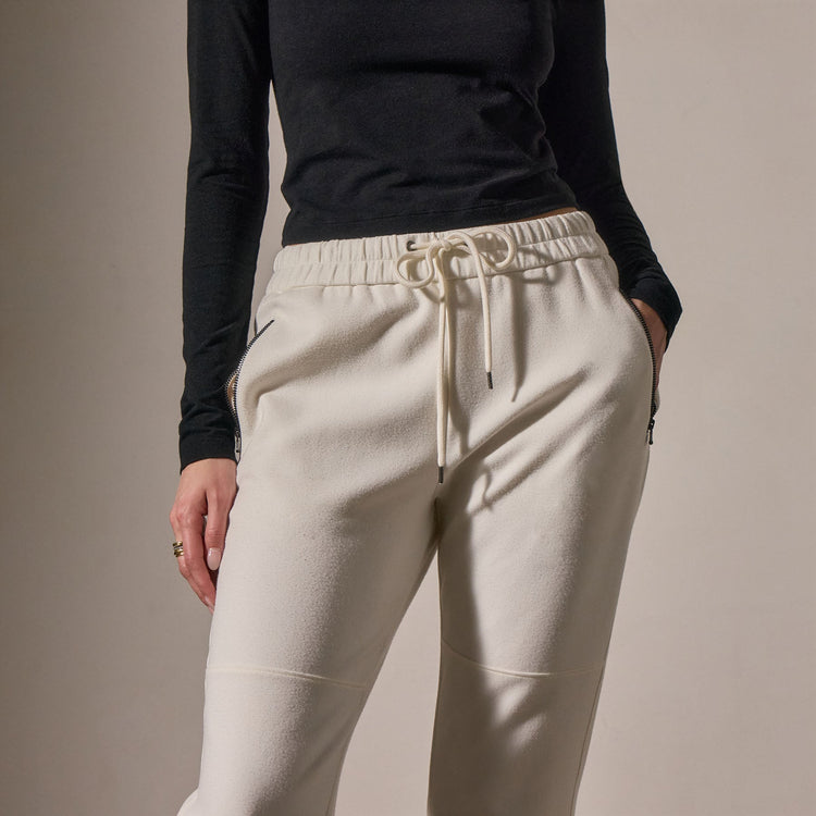 Matte Scuba Track Pant in Ivory | James Perse Los Angeles