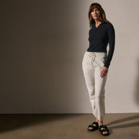 Matte Scuba Track Pant in Ivory | James Perse Los Angeles