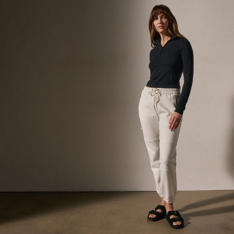 Matte Scuba Track Pant in Ivory | James Perse Los Angeles