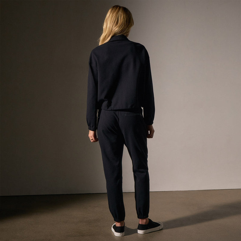 Matte Scuba Full Zip  in Black | James Perse Los Angeles