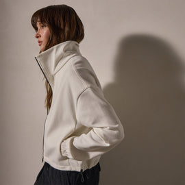 Matte Scuba Full Zip in Ivory | James Perse Los Angeles