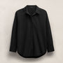 Textured Cotton Oversized Shirt in Black | James Perse Los Angeles