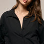 Textured Cotton Oversized Shirt in Black | James Perse Los Angeles