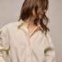 Textured Cotton Oversized Shirt in Ivory | James Perse Los Angeles