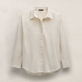 Textured Cotton Oversized Shirt in Ivory | James Perse Los Angeles