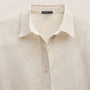 Textured Cotton Oversized Shirt in Ivory | James Perse Los Angeles