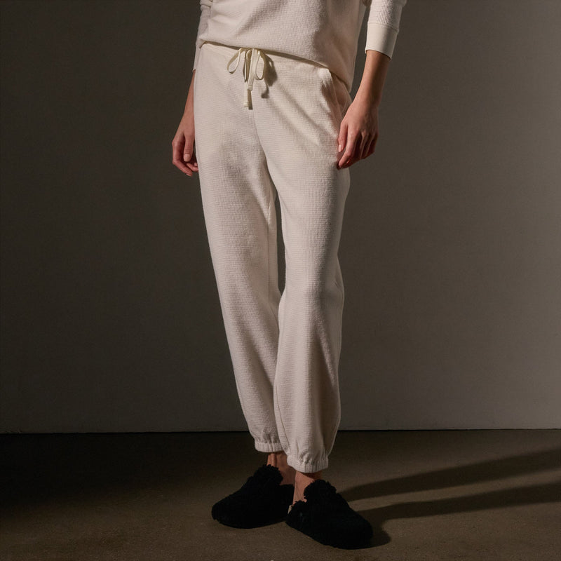 Brushed Thermal Sweat Pant  in Oyster | James Perse Los Angeles