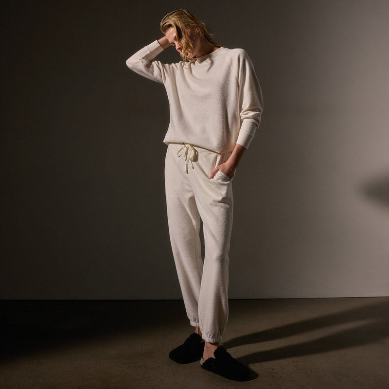 Brushed Thermal Sweat Pant  in Oyster | James Perse Los Angeles