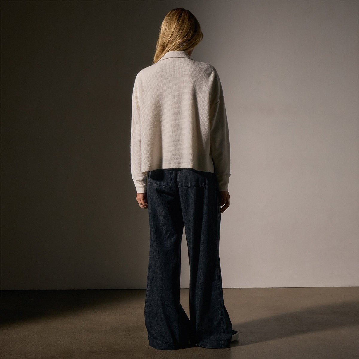 Brushed Thermal Half Zip in Oyster | James Perse Los Angeles