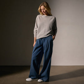 Brushed Thermal Knit Mock Neck in Heather Grey | James Perse Los Angeles