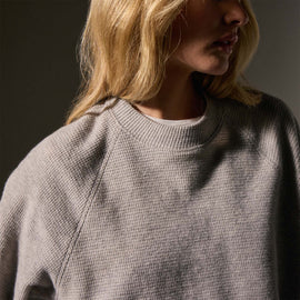Brushed Thermal Knit Mock Neck in Heather Grey | James Perse Los Angeles
