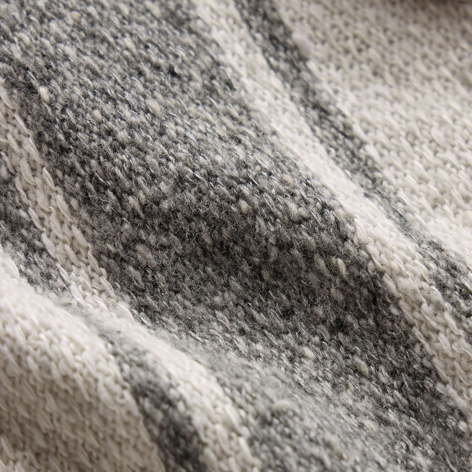 Baja Stripe Cashmere Cardigan in Heather Grey/Pearl | James Perse Los Angeles