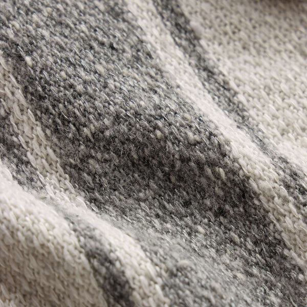 Baja Stripe Cashmere Cardigan in Heather Grey/Pearl | James Perse Los Angeles