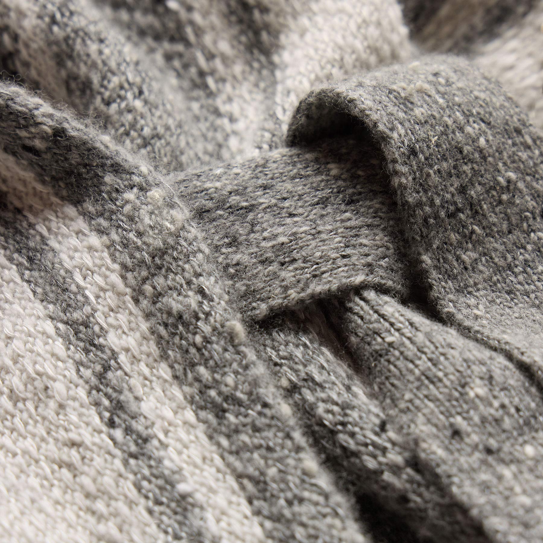 Baja Stripe Cashmere Cardigan in Heather Grey/Pearl | James Perse Los Angeles