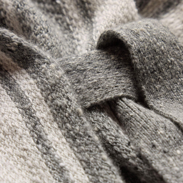 Baja Stripe Cashmere Cardigan in Heather Grey/Pearl | James Perse Los Angeles