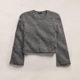 Marled Cashmere Linen Crew in Heather Grey | James Perse Los Angeles