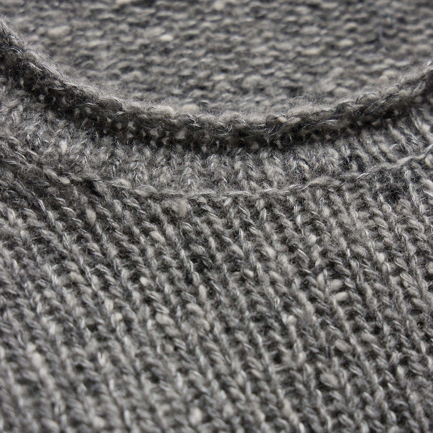 Marled Cashmere Linen Crew in Heather Grey | James Perse Los Angeles