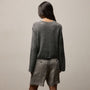 Marled Cashmere Linen Crew in Heather Grey | James Perse Los Angeles